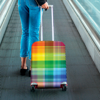 LGBT Pride Rainbow Plaid Pattern Print Luggage Cover