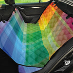 LGBT Pride Rainbow Plaid Pattern Print Pet Car Back Seat Cover