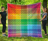 LGBT Pride Rainbow Plaid Pattern Print Quilt