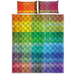 LGBT Pride Rainbow Plaid Pattern Print Quilt Bed Set