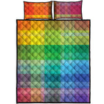 LGBT Pride Rainbow Plaid Pattern Print Quilt Bed Set