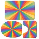 LGBT Pride Rainbow Rays Print 3 Piece Bath Mat Set