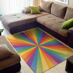LGBT Pride Rainbow Rays Print Area Rug