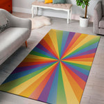 LGBT Pride Rainbow Rays Print Area Rug
