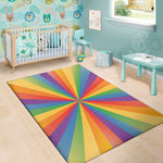 LGBT Pride Rainbow Rays Print Area Rug
