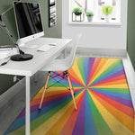 LGBT Pride Rainbow Rays Print Area Rug