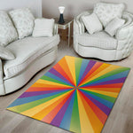 LGBT Pride Rainbow Rays Print Area Rug