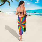 LGBT Pride Rainbow Rays Print Beach Sarong Wrap