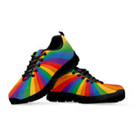LGBT Pride Rainbow Rays Print Black Sneakers