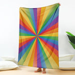 LGBT Pride Rainbow Rays Print Blanket