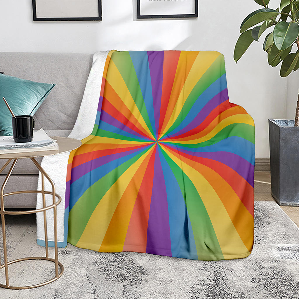 LGBT Pride Rainbow Rays Print Blanket