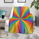 LGBT Pride Rainbow Rays Print Blanket