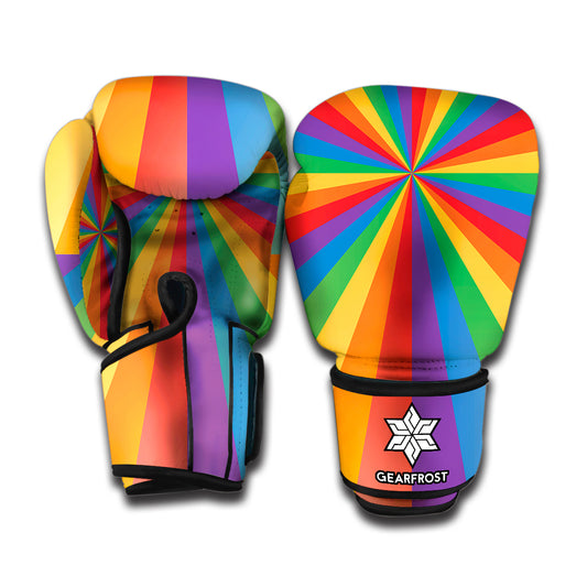LGBT Pride Rainbow Rays Print Boxing Gloves