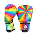 LGBT Pride Rainbow Rays Print Boxing Gloves