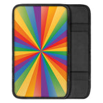 LGBT Pride Rainbow Rays Print Car Center Console Cover