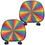 LGBT Pride Rainbow Rays Print Car Headrest Covers