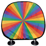 LGBT Pride Rainbow Rays Print Car Headrest Covers