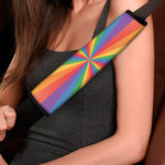 LGBT Pride Rainbow Rays Print Car Seat Belt Covers