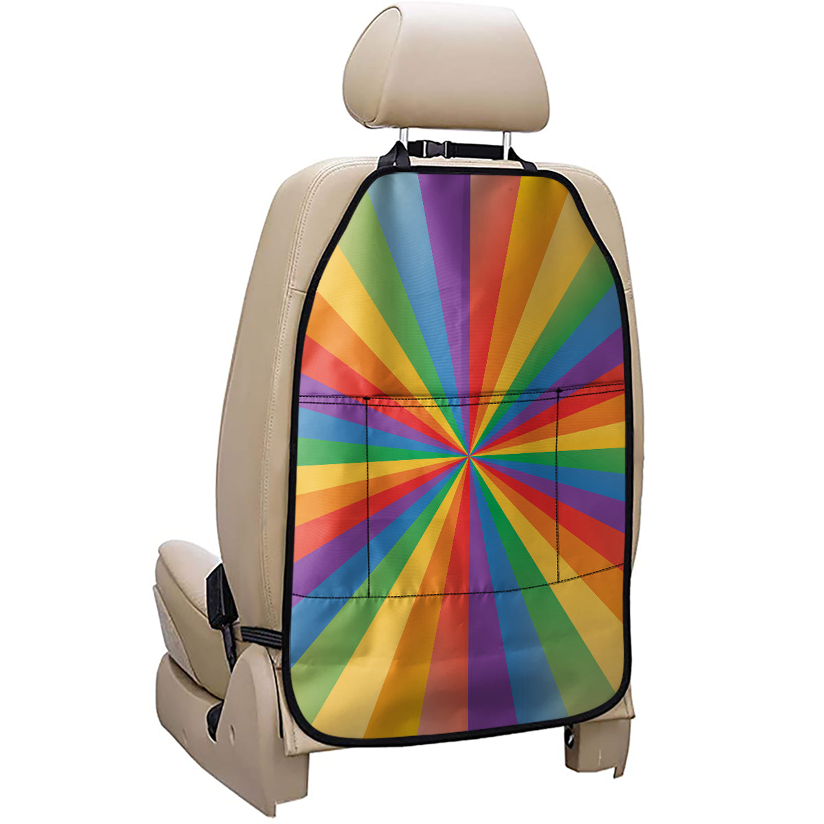 LGBT Pride Rainbow Rays Print Car Seat Organizers