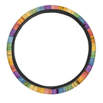 LGBT Pride Rainbow Rays Print Car Steering Wheel Cover