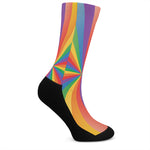 LGBT Pride Rainbow Rays Print Crew Socks