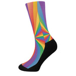LGBT Pride Rainbow Rays Print Crew Socks