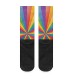 LGBT Pride Rainbow Rays Print Crew Socks