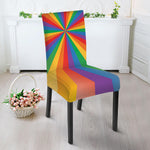 LGBT Pride Rainbow Rays Print Dining Chair Slipcover
