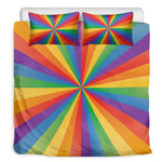 LGBT Pride Rainbow Rays Print Duvet Cover Bedding Set