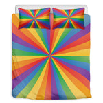 LGBT Pride Rainbow Rays Print Duvet Cover Bedding Set
