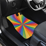 LGBT Pride Rainbow Rays Print Front and Back Car Floor Mats
