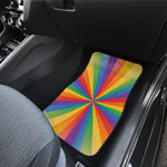 LGBT Pride Rainbow Rays Print Front and Back Car Floor Mats