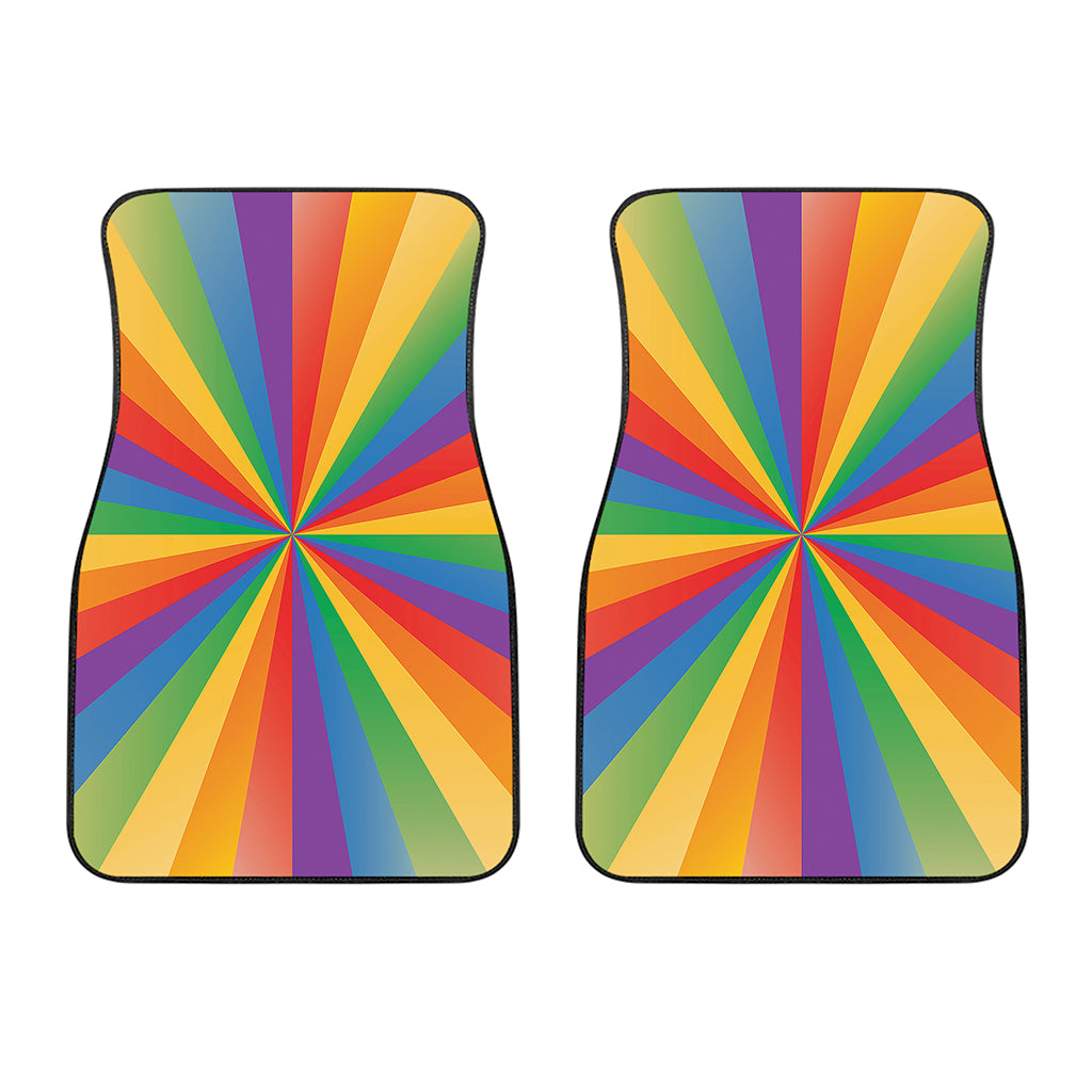 LGBT Pride Rainbow Rays Print Front Car Floor Mats
