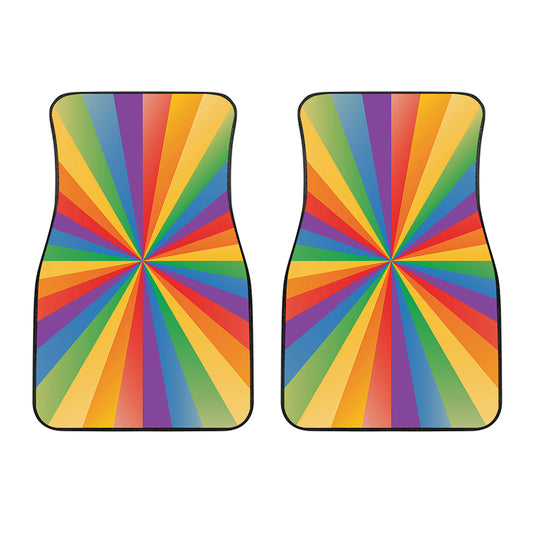 LGBT Pride Rainbow Rays Print Front Car Floor Mats