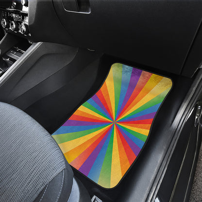 LGBT Pride Rainbow Rays Print Front Car Floor Mats