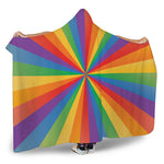 LGBT Pride Rainbow Rays Print Hooded Blanket