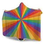 LGBT Pride Rainbow Rays Print Hooded Blanket