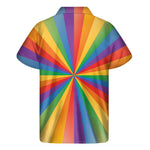 LGBT Pride Rainbow Rays Print Men's Short Sleeve Shirt