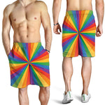 LGBT Pride Rainbow Rays Print Men's Shorts