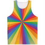 LGBT Pride Rainbow Rays Print Men's Tank Top