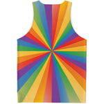 LGBT Pride Rainbow Rays Print Men's Tank Top