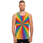 LGBT Pride Rainbow Rays Print Men's Tank Top