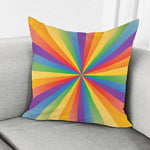 LGBT Pride Rainbow Rays Print Pillow Cover