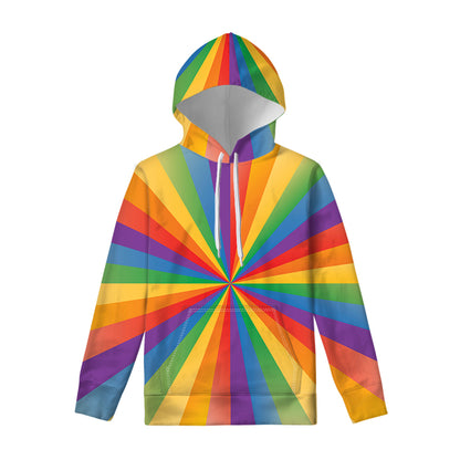 LGBT Pride Rainbow Rays Print Pullover Hoodie