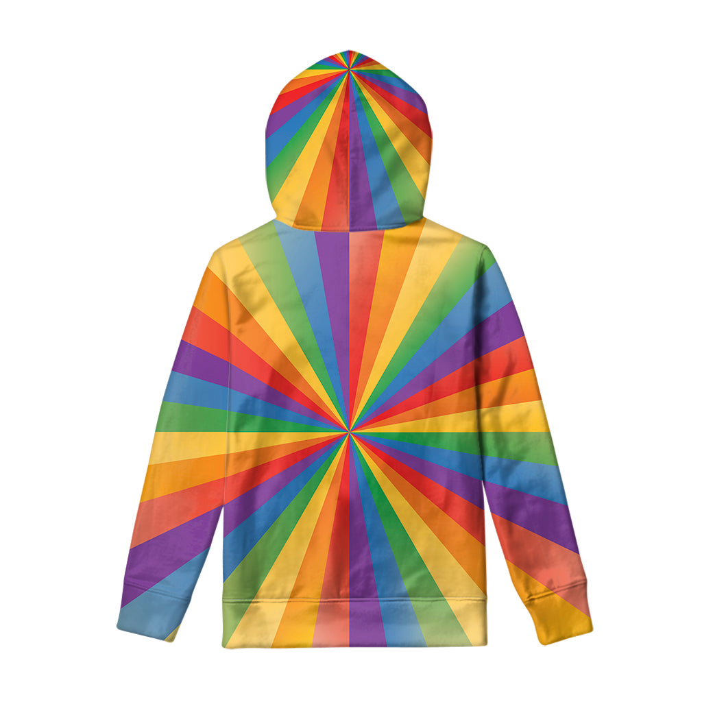 LGBT Pride Rainbow Rays Print Pullover Hoodie