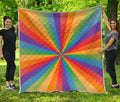 LGBT Pride Rainbow Rays Print Quilt