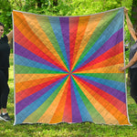 LGBT Pride Rainbow Rays Print Quilt
