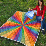 LGBT Pride Rainbow Rays Print Quilt