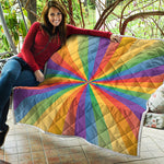 LGBT Pride Rainbow Rays Print Quilt