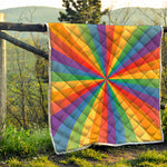 LGBT Pride Rainbow Rays Print Quilt